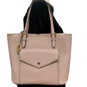 Michael Kors Women's Handbag Jet Set Medium Saffiano Leather Pocket Tote Bag